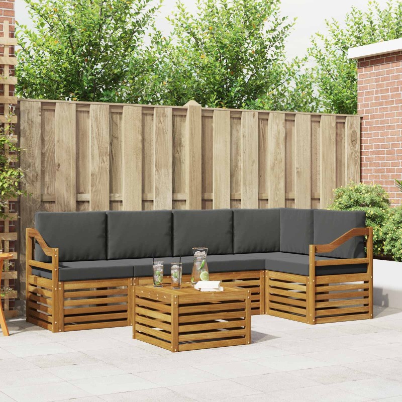 Ensemble de canapé d'angle 6 pcs Naturel et Anthracite 627889627889