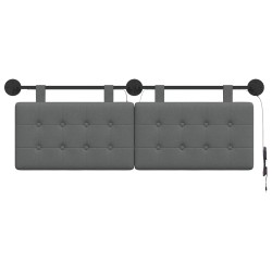 Tête de lit suspendue Avec lumière LED Gris foncé Tissu 627890627890