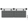 Tête de lit suspendue Avec lumière LED Gris foncé Tissu 627890627890