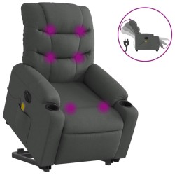 Fauteuil inclinable de massage électrique Gris foncé Tissu 627897627897