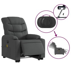 Fauteuil inclinable de massage électrique Gris foncé Tissu 627897627897