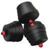Set d'haltères 2-en-1 40kg Noir et Rouge Ciment et sable de fer 627898627898