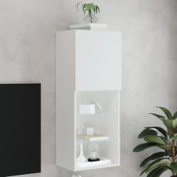 Meuble TV avec lumières LED blanc 40,5x30x102 cm 627903627903
