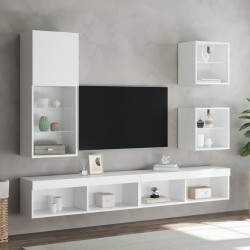 Meuble TV avec lumières LED blanc 40,5x30x102 cm 627903627903