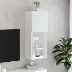 Meuble TV avec lumières LED blanc 40,5x30x102 cm 627903627903