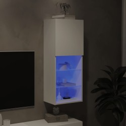 Meuble TV avec lumières LED blanc 40,5x30x102 cm 627903627903