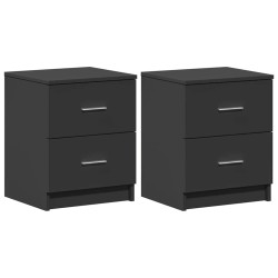 Tables de chevet (lot de 2) avec 2 tiroirs noires 40 x 36 x 50 cm 627906627906