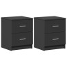 Tables de chevet (lot de 2) avec 2 tiroirs noires 40 x 36 x 50 cm 627906627906