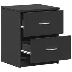Tables de chevet (lot de 2) avec 2 tiroirs noires 40 x 36 x 50 cm 627906627906