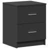 Tables de chevet (lot de 2) avec 2 tiroirs noires 40 x 36 x 50 cm 627906627906