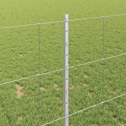 Clôture sauvage extérieure avec poteaux 25 x 1 m Argenté Maille 627908627908