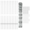 Clôture sauvage extérieure avec poteaux 25 x 1 m Argenté Maille 627908627908