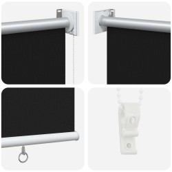 Store roulant extérieur protection UV Noir 125 x 230 cm (L x H) 627915627915