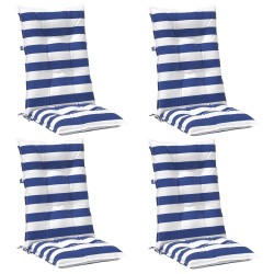 Coussin d'extérieur 4 pcs Bleu et Blanc 120 x 50 x 7 cm Tissu 627920627920