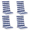 Coussin d'extérieur 4 pcs Bleu et Blanc 120 x 50 x 7 cm Tissu 627920627920