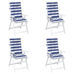 Coussin d'extérieur 4 pcs Bleu et Blanc 120 x 50 x 7 cm Tissu 627920627920