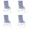 Coussin d'extérieur 4 pcs Bleu et Blanc 120 x 50 x 7 cm Tissu 627920627920