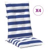 Coussin d'extérieur 4 pcs Bleu et Blanc 120 x 50 x 7 cm Tissu 627920627920