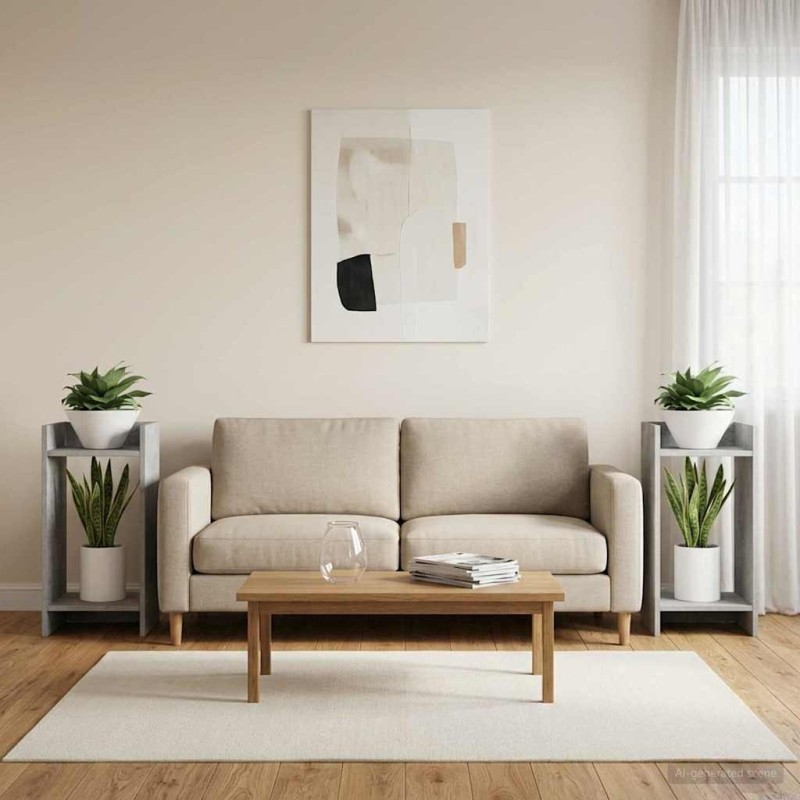 Support de Plante 2 pc Gris Béton 30 x 30 x 60 cm 627921627921