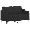 Canapé 2 places avec oreillers décoratifs noir 140 cm tissu 627933627933