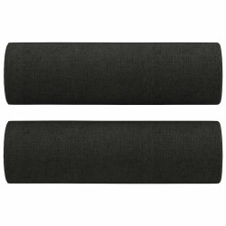 Canapé 2 places avec oreillers décoratifs noir 140 cm tissu 627933627933