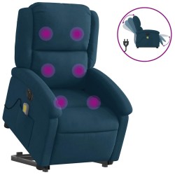 Fauteuil inclinable de massage électrique bleu velours 627934627934