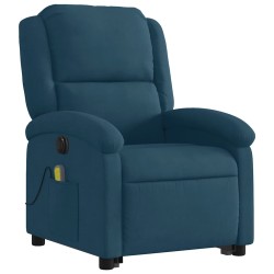 Fauteuil inclinable de massage électrique bleu velours 627934627934