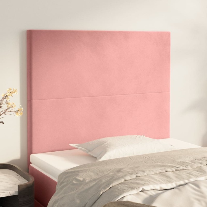 Tête de lit Rose 90x5x118/128 cm Velours 627937627937