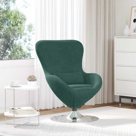Fauteuil œuf Vert foncé Velours 627938627938