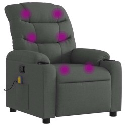 Fauteuil inclinable de massage gris foncé tissu 627939627939