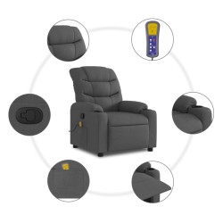 Fauteuil inclinable de massage gris foncé tissu 627939627939