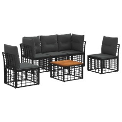 Ensemble de canapés d'extérieur 6 pcs Noir et Gris foncé 627943627943