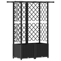 Lit Élevé avec Treillis et Toit Noir 124 x 40 x 136 cm PP 627946627946
