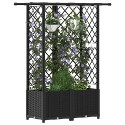 Lit Élevé avec Treillis et Toit Noir 124 x 40 x 136 cm PP 627946627946