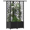 Lit Élevé avec Treillis et Toit Noir 124 x 40 x 136 cm PP 627946627946