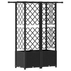 Lit Élevé avec Treillis et Toit Noir 124 x 40 x 136 cm PP 627946627946