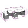 Salon de jardin avec coussins 7 pcs marron résine tressée 627947627947
