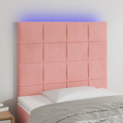 Tête de lit à LED Rose 100x5x118/128 cm Velours 627948627948