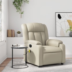 Fauteuil de massage inclinable crème similicuir 627954627954