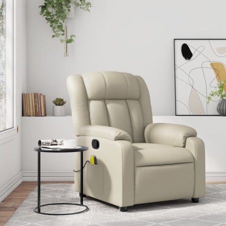 Fauteuil de massage inclinable crème similicuir 627954627954
