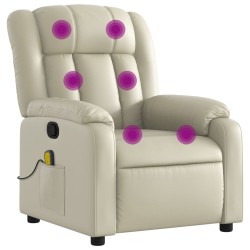 Fauteuil de massage inclinable crème similicuir 627954627954