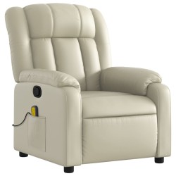 Fauteuil de massage inclinable crème similicuir 627954627954