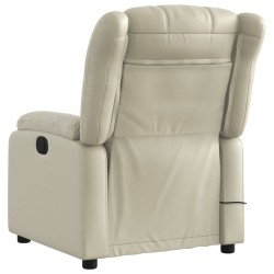 Fauteuil de massage inclinable crème similicuir 627954627954