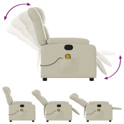 Fauteuil de massage inclinable crème similicuir 627954627954