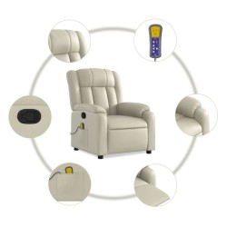 Fauteuil de massage inclinable crème similicuir 627954627954