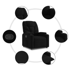 Fauteuil inclinable en tissu noir 627958627958