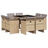 Ensemble à manger de jardin et coussins 9 pcs mélange beige 627961627961