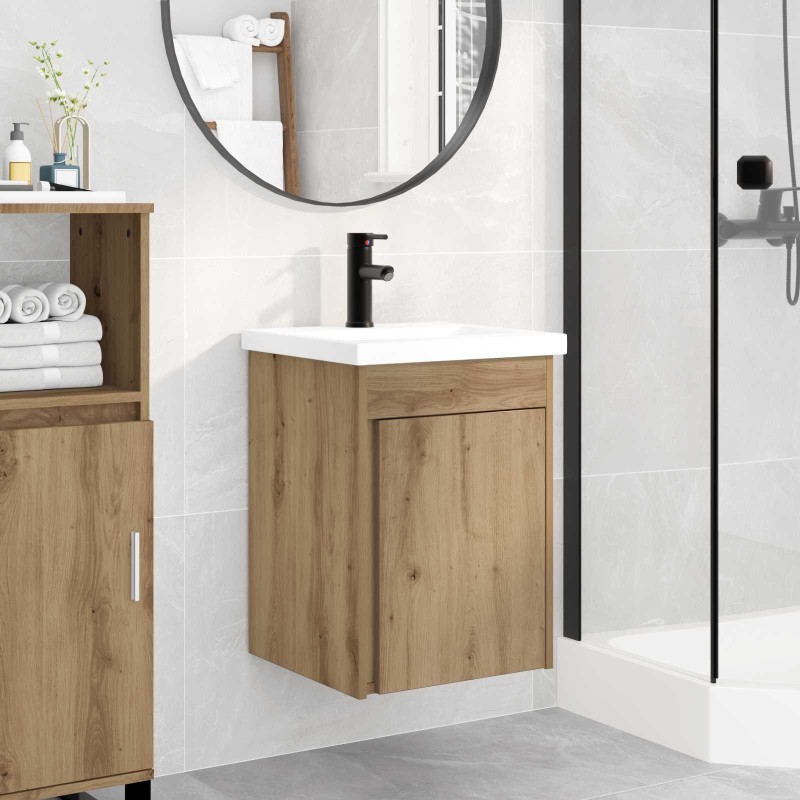 Meuble de salle de bain avec robinet Chêne artisanal 627968627968