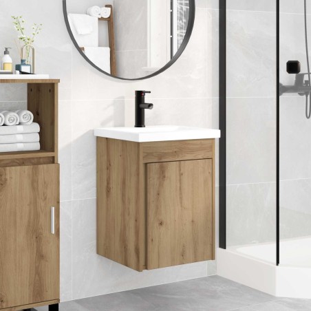 Meuble de salle de bain avec robinet Chêne artisanal 627968627968