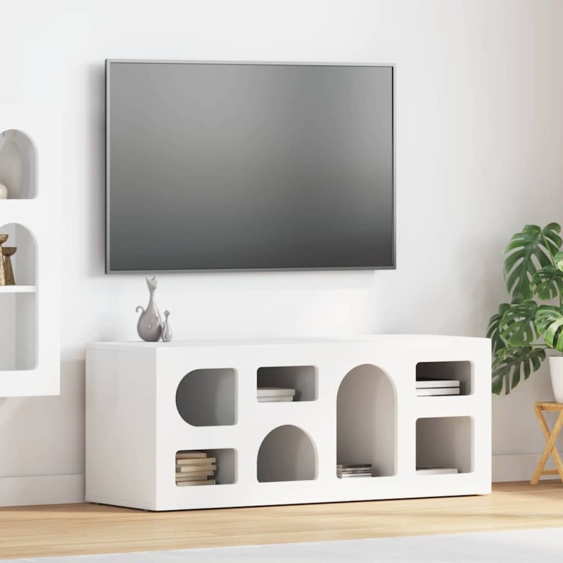 Meuble TV ELST 100 x 35 x 40 cm Blanc Bois d'ingénierie 627975627975